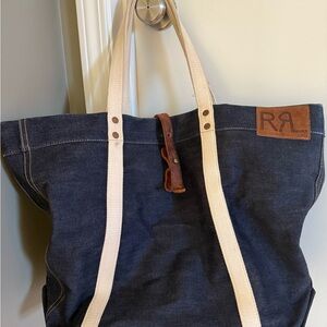 RRL Ralph Lauren Denim Tote Bag Indigo H 56 x W 41 x D 20.5cm
